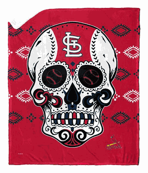 MLB St. Louis Cardinals Candy Skull Silk Touch Sherpa Throw