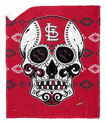 MLB St. Louis Cardinals Candy Skull Silk Touch Sherpa Throw
