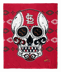 MLB St. Louis Cardinals Candy Skull Silk Touch Throw