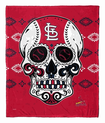 MLB St. Louis Cardinals Candy Skull Silk Touch Throw Blanket 50x60 Inches