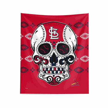 MLB St. Louis Cardinals Candy Skull Wall Hanging 34x40 Inches