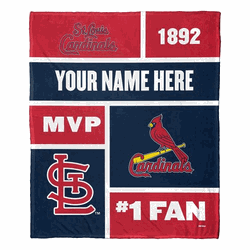 MLB St. Louis Cardinals Colorblock Personalized Silk Touch Throw Blanket 50 x 60 Inches