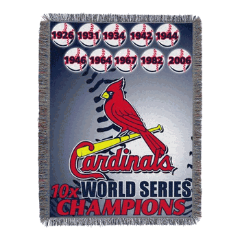 MLB St. Louis Cardinals Commemorative Series Throw Blanket 48x60 Inches