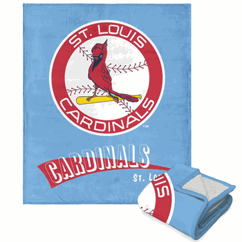MLB St. Louis Cardinals Cooperstown Collection Throwback Silk Touch Sherpa Throw Blanket 50 x 60 Inches