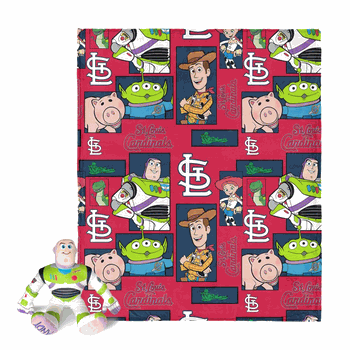 MLB St. Louis Cardinals Disney Toy Story Buzz Lightyear Cameo Hugger Pillow & Silk Touch Throw Blanket Set 40x50 Inches