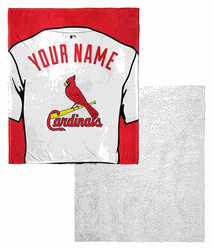 MLB St. Louis Cardinals Jersey Personalized Silk Touch Sherpa Throw Blanket 50x60 Inches