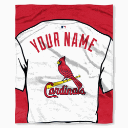 MLB St. Louis Cardinals Jersey Personalized Silk Touch Throw Blanket 50x60 Inches