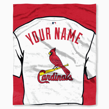 MLB St. Louis Cardinals Jersey Personalized Silk Touch Throw Blanket 50x60 Inches