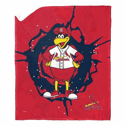MLB St. Louis Cardinals Mascot Silk Touch Sherpa Throw Blanket 50x60 Inches