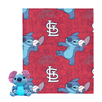 MLB St. Louis Cardinals Strike Stitch Hugger Pillow & Silk Touch Throw Blanket Set 40x50 Inches