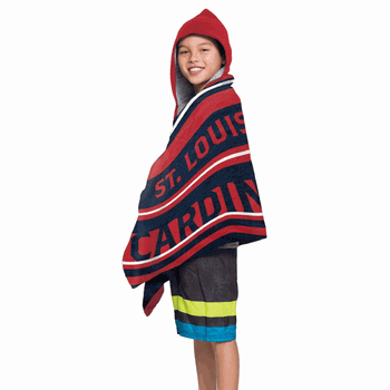 MLB St. Louis Cardinals Youth Hooded Towel 21 x 51 Inches