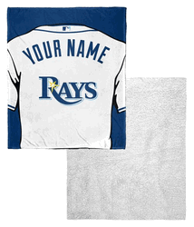 MLB Tampa Bay Rays Jersey Personalized Silk Touch Sherpa Throw Blanket 50x60 Inches