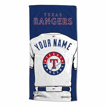 MLB Texas Rangers Jersey Personalized Beach Towel 30x60 Inches