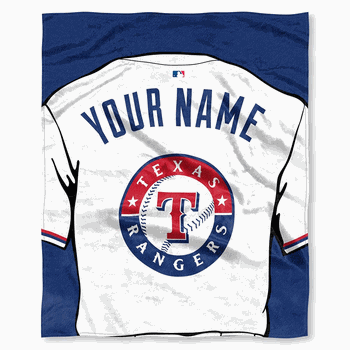 MLB Texas Rangers Jersey Personalized Silk Touch Throw Blanket 50x60 Inches