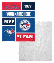 MLB Toronto Blue Jays Colorblock Personalized Silk Touch Sherpa Throw Blanket 50x60 Inches