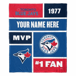 MLB Toronto Blue Jays Colorblock Personalized Silk Touch Throw Blanket 50x60 Inches