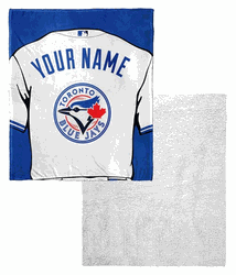 MLB Toronto Blue Jays Jersey Personalized Silk Touch Sherpa Throw Blanket 50x60 Inches