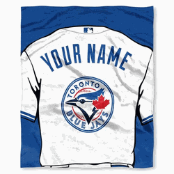 MLB Toronto Blue Jays Jersey Personalized Silk Touch Throw Blanket 50x60 Inches