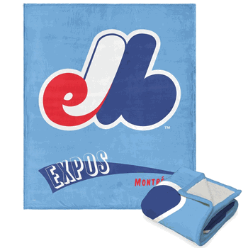 MLB Washington Nationals Cooperstown Collection Throwback Silk Touch Sherpa Throw Blanket 50 x 60 Inches