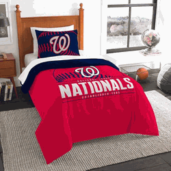 MLB Washington Nationals Grand Slam Twin Comforter Set 86 x 64 Inches