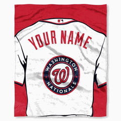 MLB Washington Nationals Jersey Personalized Silk Touch Throw Blanket 50x60 Inches
