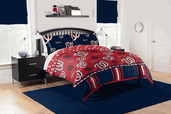 MLB Washington Nationals Rotary Full Bed In A Bag Set 78 x 86 Inches