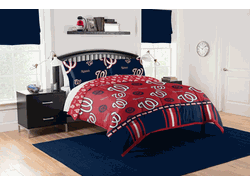 MLB Washington Nationals Rotary Queen Bed In A Bag Set 86 x 86 Inches
