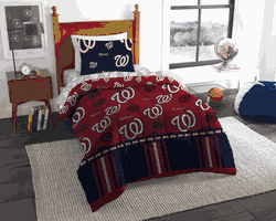 MLB Washington Nationals Rotary Twin Bed In A Bag Set