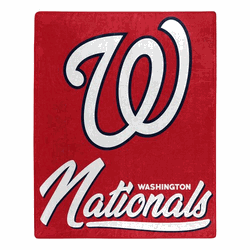 MLB Washington Nationals Signature Raschel Throw Blanket 50x60 Inches