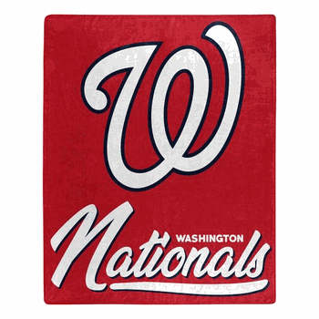 MLB Washington Nationals Signature Raschel Throw Blanket 50x60 Inches