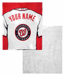 MLB Washington NationalsJersey Personalized Silk Touch Sherpa Throw Blanket 50x60 Inches