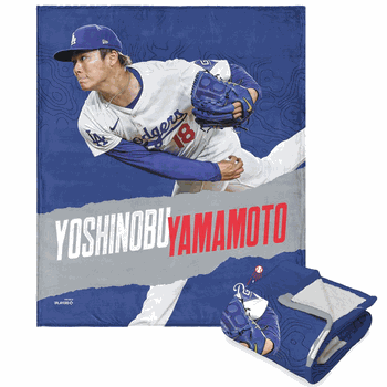 MLB Yoshinobu Yamamoto Player Silk Touch Sherpa Throw Blanket 50 x 60 Inches