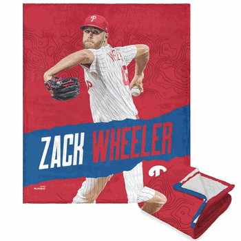 MLB Zack Wheeler Player Silk Touch Sherpa Throw Blanket 50 x 60 Inches