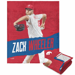 MLB Zack Wheeler Player Silk Touch Sherpa Throw Blanket 50 x 60 Inches