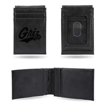 Montana Grizzlies Black Laser Engraved Front Pocket Wallet