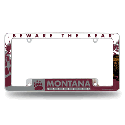 Montana Grizzlies Primary 12" x 6" Chrome All Over Automotive License Plate Frame
