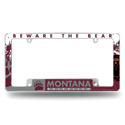 Montana Grizzlies Primary 12" x 6" Chrome All Over Automotive License Plate Frame for Car/Truck/SUV