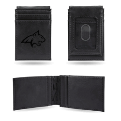 Montana State Bobcats Black Laser Engraved Front Pocket Wallet