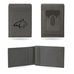 Montana State Bobcats Gray Laser Engraved Front Pocket Wallet