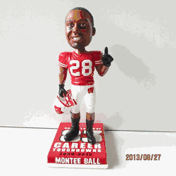 Montee Ball 8" Wisconsin Badgers "83 TD NCAA Record" COLLEGE LEGENDS FIGURE #4 Bobble Head Doll #/150 <B><font color="RED">Exclusive to Carroll's Sports Cove</b></font>
