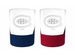 Montreal Canadiens 2pc Laser Etched Commissioner Rocks Glass Set