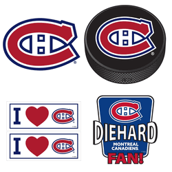 Montreal Canadiens 5 pack of 4 inch Decals