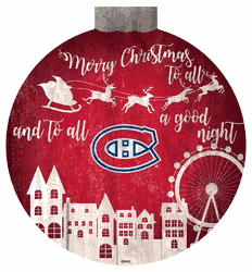 Montreal Canadiens Christmas Village 12in Wall Art