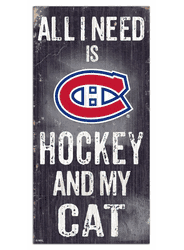 Montreal Canadiens Hockey and My Cat 6x12 Sign