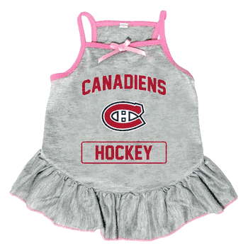 Montreal Canadiens Pet Dress Grey Type Small