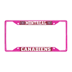 Montreal Canadiens Pink Metal License Plate Frame - 6.25"x12.25"