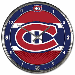 Montreal Canadiens Round Chrome Wall Clock