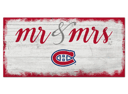 Montreal Canadiens Script Mr & Mrs 6x12 Sign