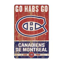 Montreal Canadiens Sign 11x17 Wood Slogan Design