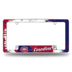 Montreal Canadiens Tie Dye 12" x 6" Chrome All Over Automotive License Plate Frame